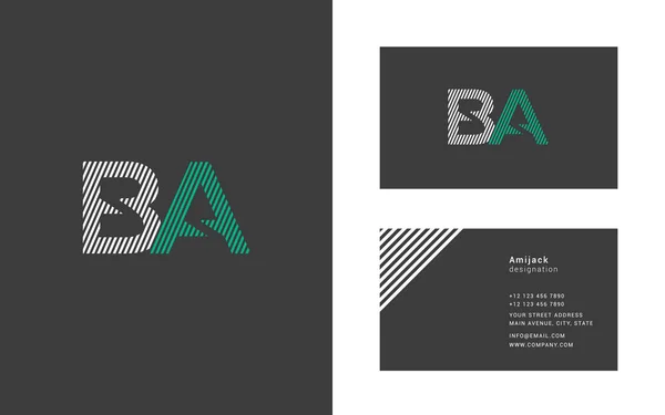 Linha colorida logotipo Ba — Vetor de Stock