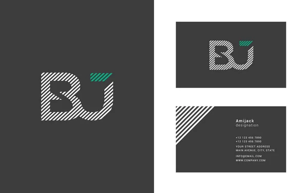 Linha colorida logotipo Bj — Vetor de Stock