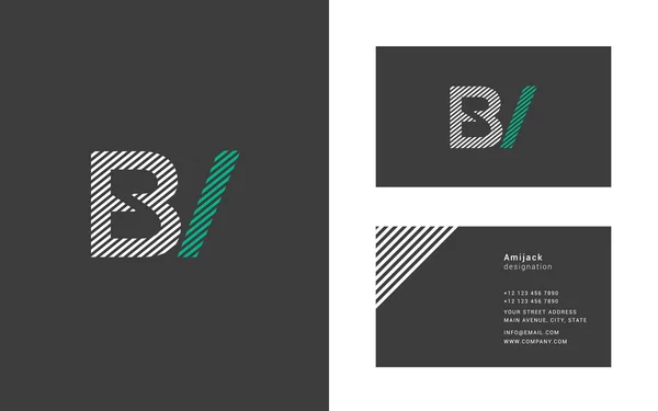 Logo ligne colorée Bv — Image vectorielle