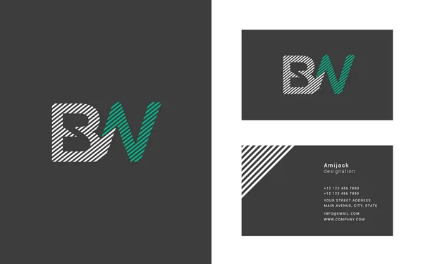 Linha colorida logotipo Bw — Vetor de Stock