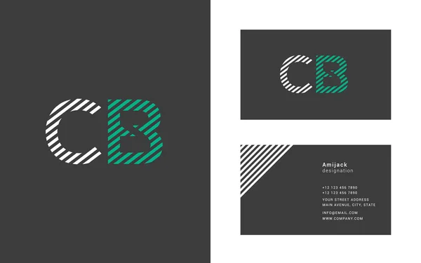 Logo ligne colorée Cb — Image vectorielle
