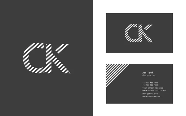 Línea de color logo Ck — Vector de stock