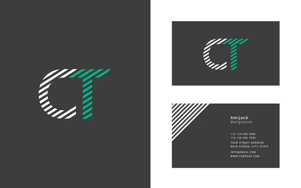 Linha colorida logotipo Ct — Vetor de Stock