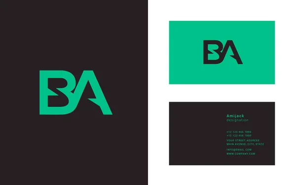 Икона совместного логотипа BA — стоковый вектор
