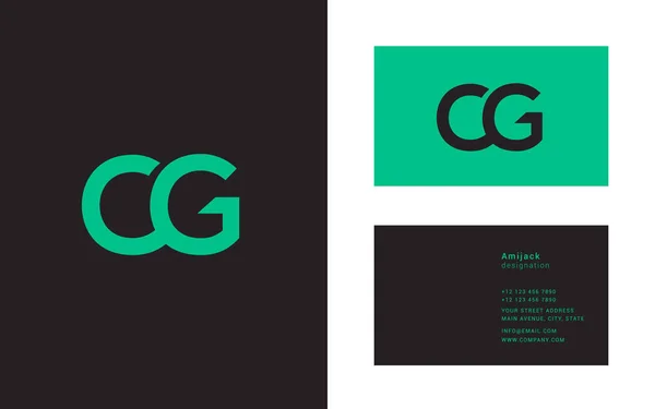 Icono del logotipo conjunto Cg — Vector de stock