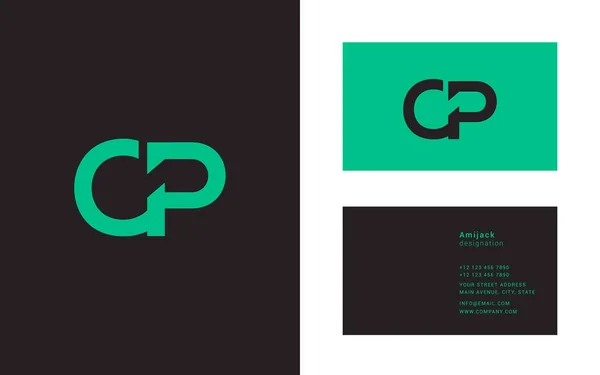 Icono del logotipo conjunto Cp — Vector de stock