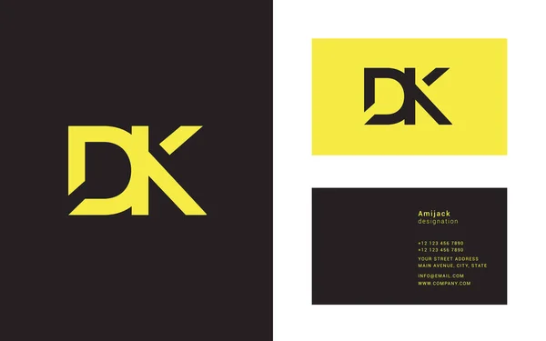 Icono del logotipo conjunto Dk — Vector de stock