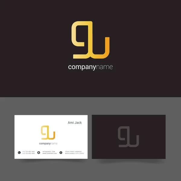 Ícone logotipo comum GU — Vetor de Stock