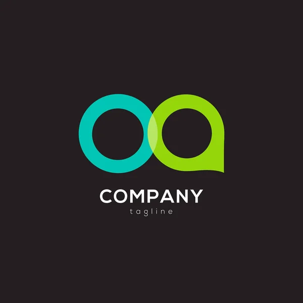 Gezamenlijke brieven logo Oa — Stockvector