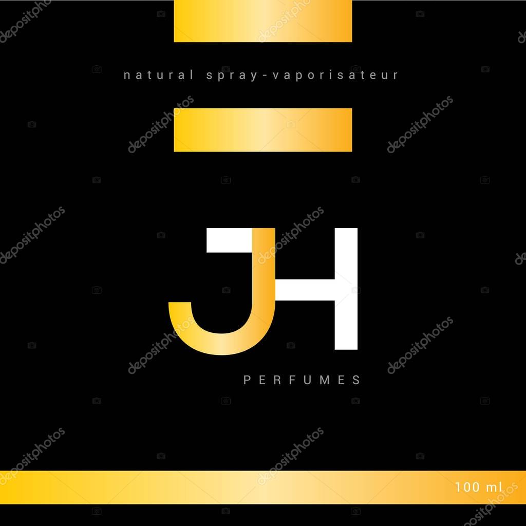 Packaging design Jh, vector illustration