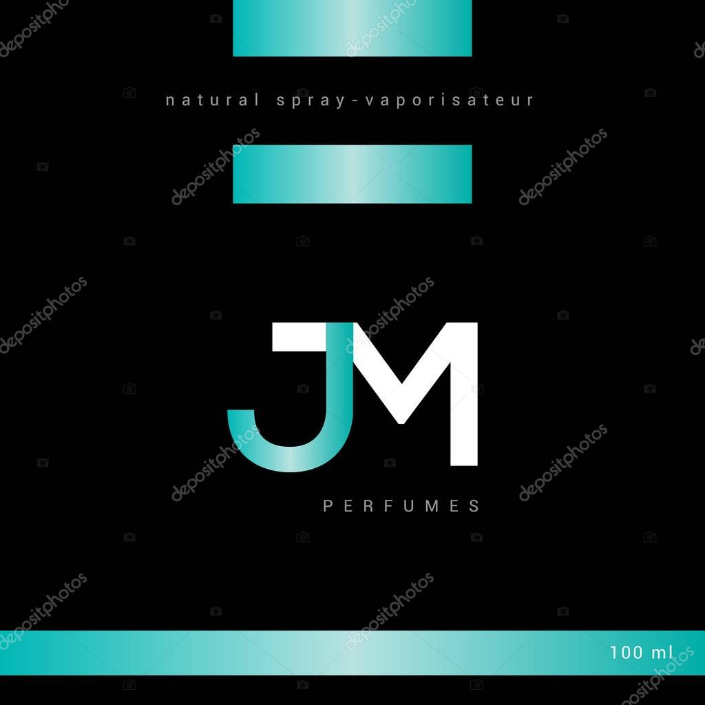 Packaging design Jm, vector illustration