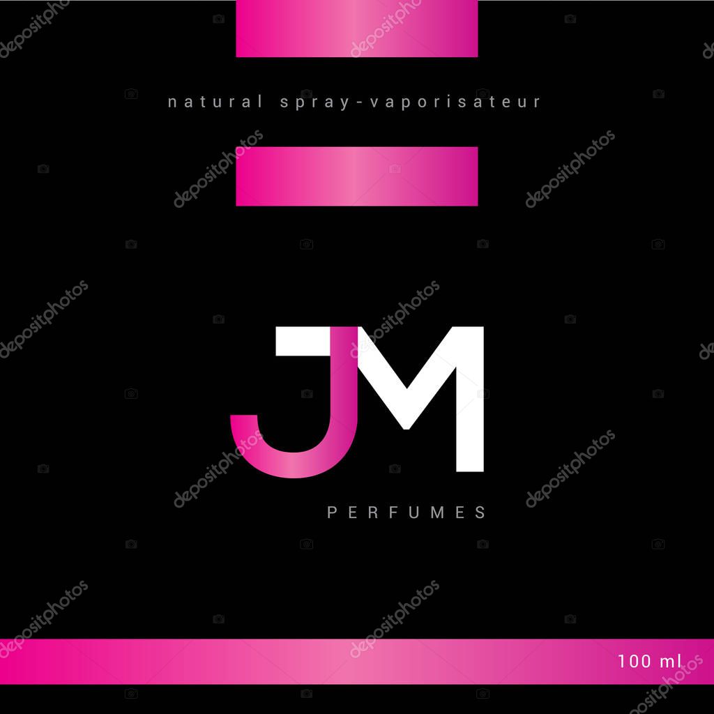 Packaging design Jm, vector illustration