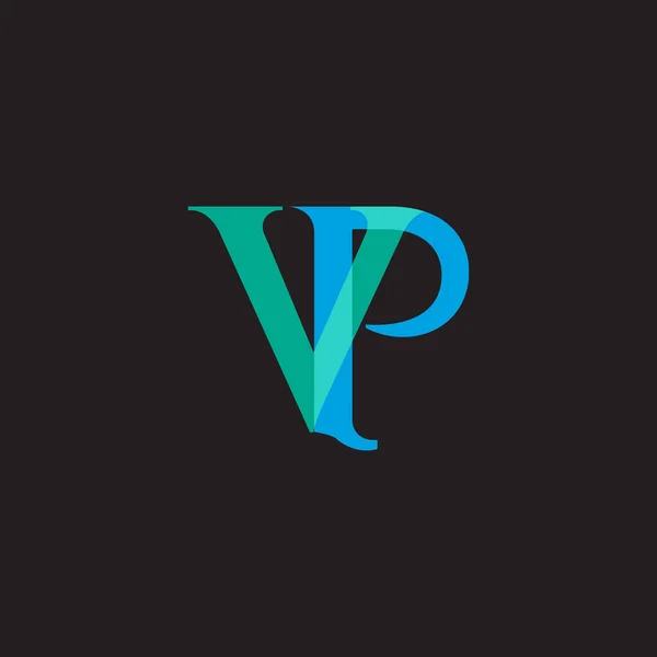 Utformningen av gemensamma bokstäver Vp — Stock vektor