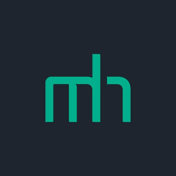 Diseño de letras conjuntas Mh — Vector de stock