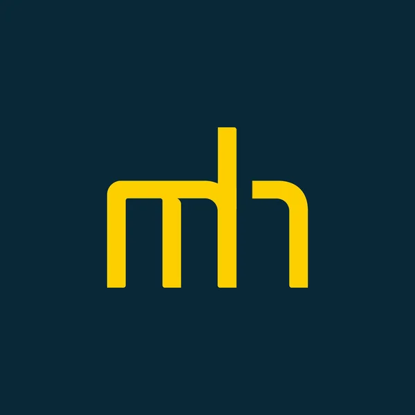 Desenho de letras conjuntas Mh —  Vetores de Stock