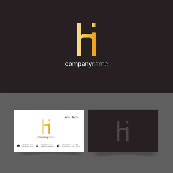 Diseño de letras conjuntas Hi — Archivo Imágenes Vectoriales