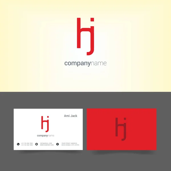 Desenho de letras conjuntas Hj —  Vetores de Stock
