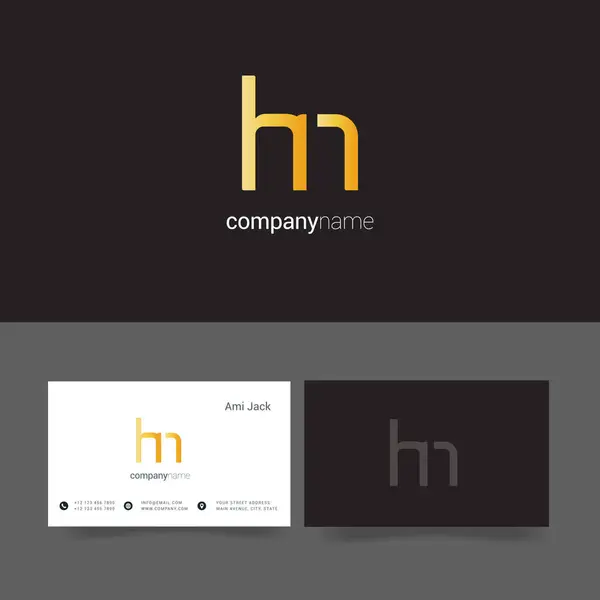 Gestaltung gemeinsamer Buchstaben hn — Stockvektor