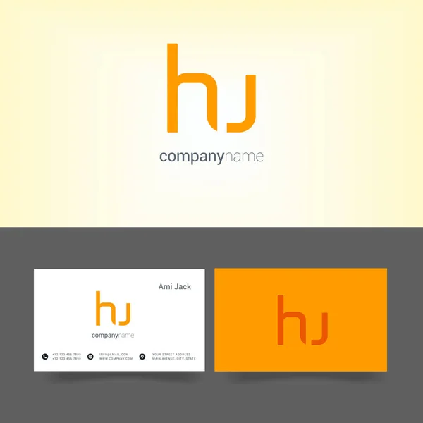 공동 편지 Hj의 디자인 — 스톡 벡터