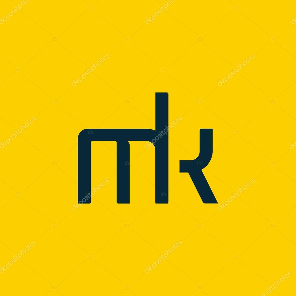 Vector illustration design of Joint letters Mk for card template