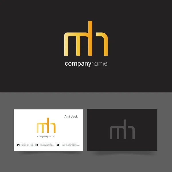 Gestaltung gemeinsamer Buchstaben mh — Stockvektor