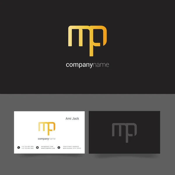 Gestaltung gemeinsamer Buchstaben mp — Stockvektor