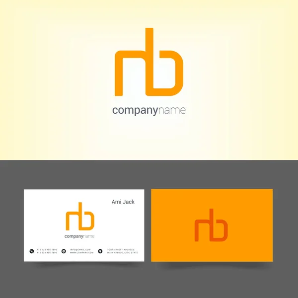 Gestaltung gemeinsamer Buchstaben nb — Stockvektor