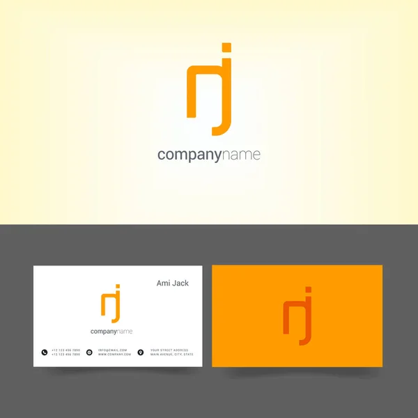 Gestaltung der gemeinsamen Buchstaben nj — Stockvektor