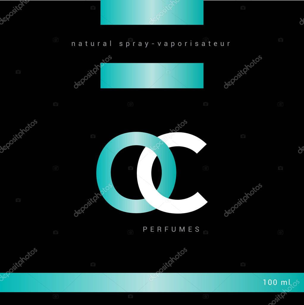OC joint turquoise and white letter logo design