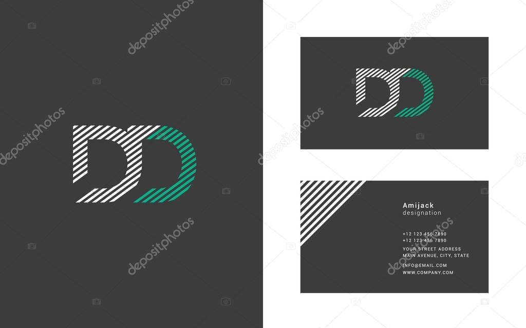 Dd joint letters logo design, template for business card, vector illustration