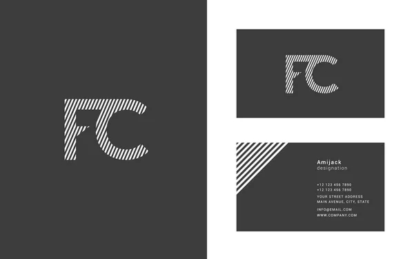 Diseño de letras conjuntas FC — Vector de stock