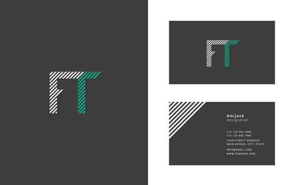Progettazione di lettere congiunte FT — Vettoriale Stock