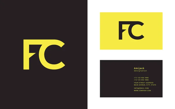 Progettazione di lettere comuni FC — Vettoriale Stock