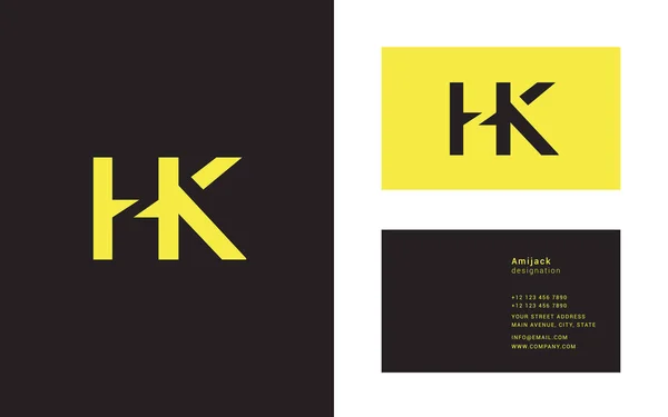 Diseño de letras conjuntas Hk — Vector de stock