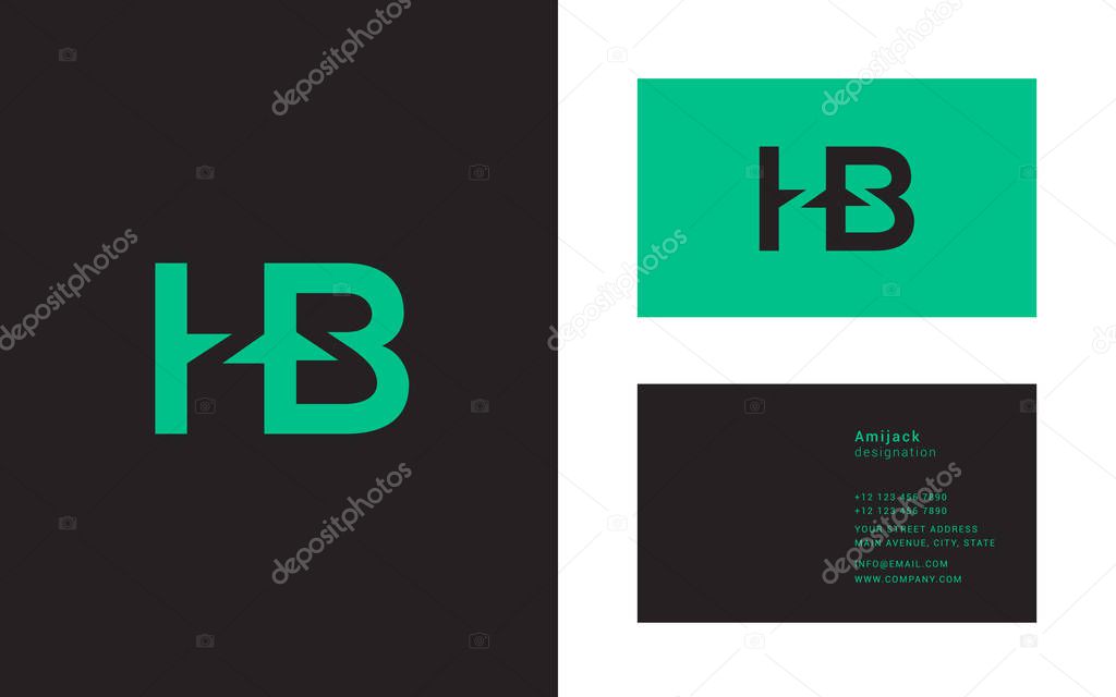 Vector illustration design of Joint letters Hb for cards template