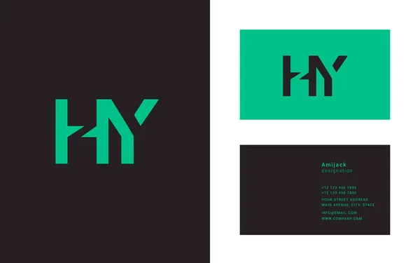 Diseño de letras conjuntas Hy — Vector de stock