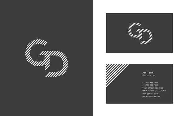 Diseño de letras conjuntas GD — Vector de stock