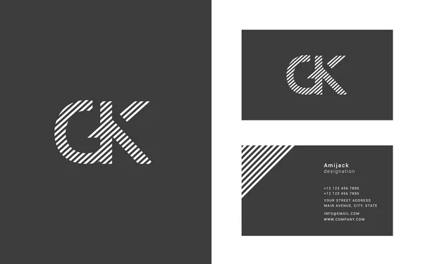 Gestaltung gemeinsamer Buchstaben gk — Stockvektor