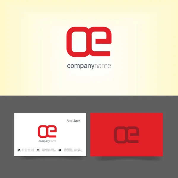 Letras conectadas OE — Vector de stock