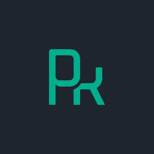 Letras conjuntas Pk para plantilla de tarjeta — Vector de stock