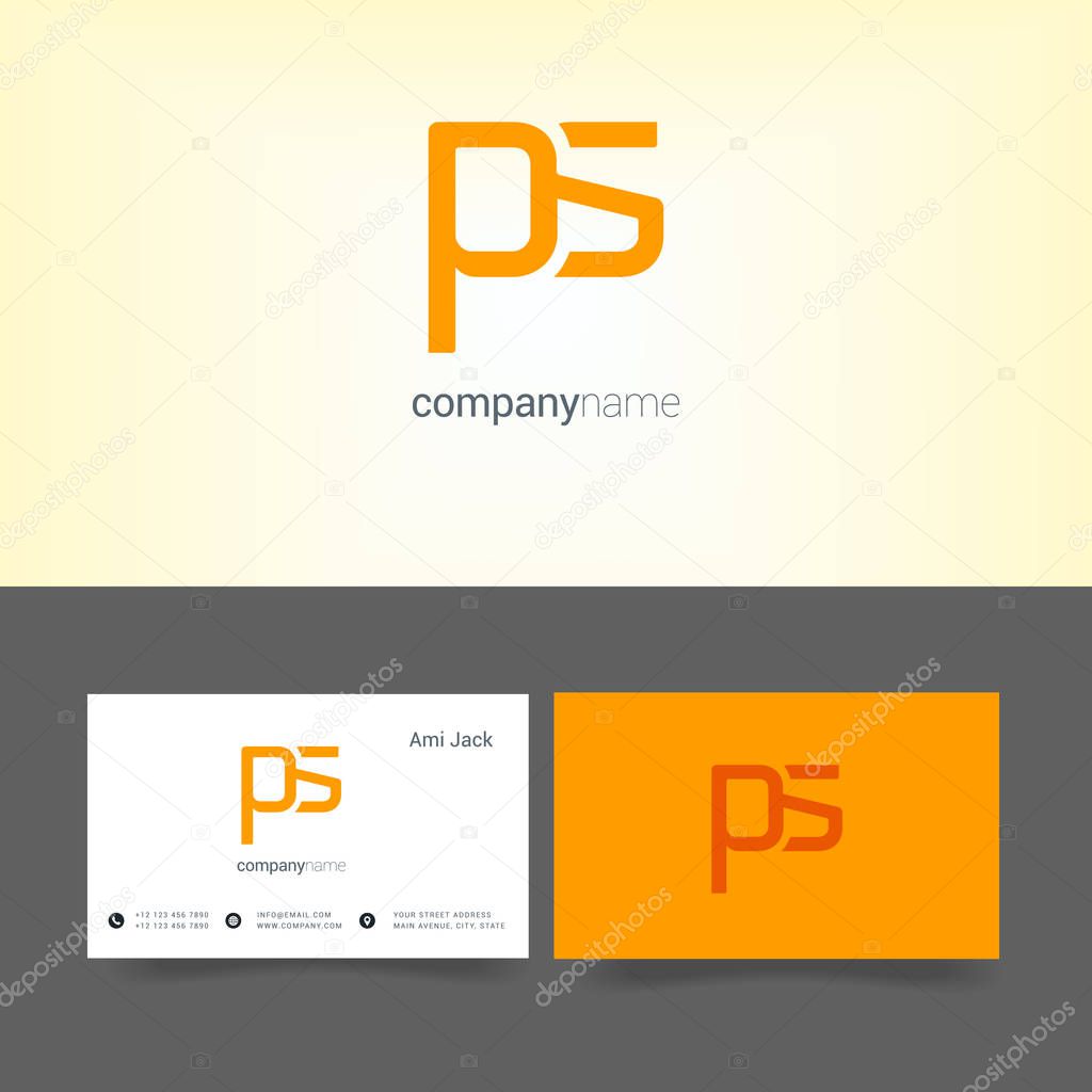 PS connected letters Company Logo template. Vector illustration, corporate identity