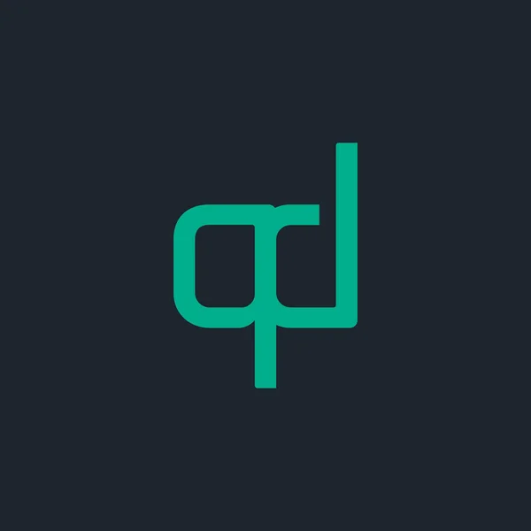 Logotipo conectado com letras QD — Vetor de Stock