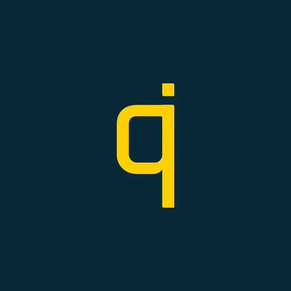 Anslutna logotyp med bokstäver Qi — Stock vektor