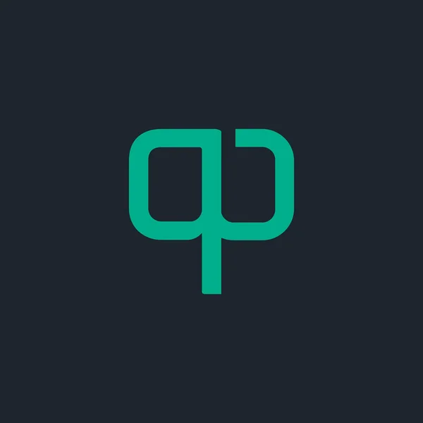 Verbonden logo met brieven Qo — Stockvector