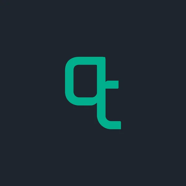 Logo conectado con letras QT — Vector de stock