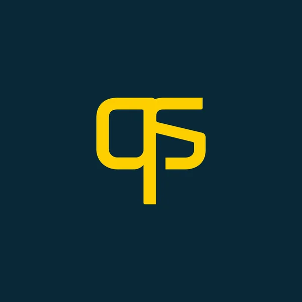 Ansluten logotyp med bokstäver Qs — Stock vektor