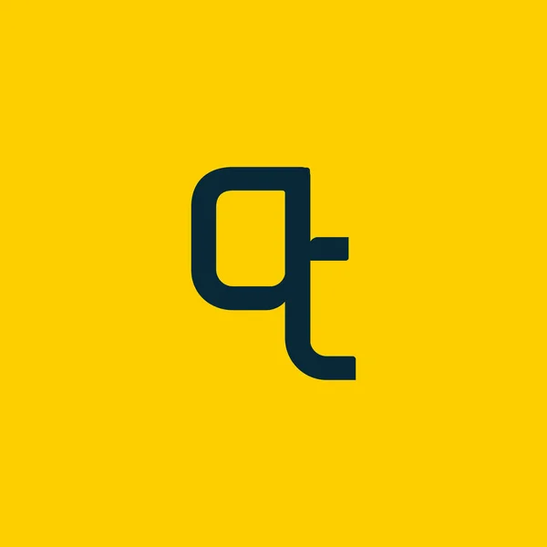 Logo collegato con lettere QT — Vettoriale Stock