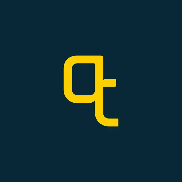 Anslutna logotyp med bokstäver Qt — Stock vektor
