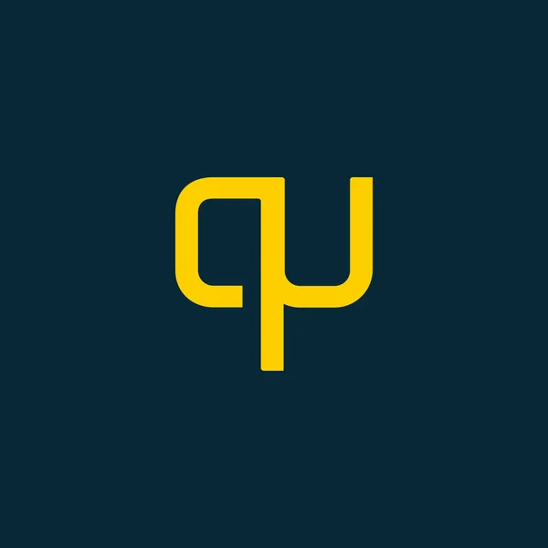 Anslutna logotyp med bokstäver Qu — Stock vektor