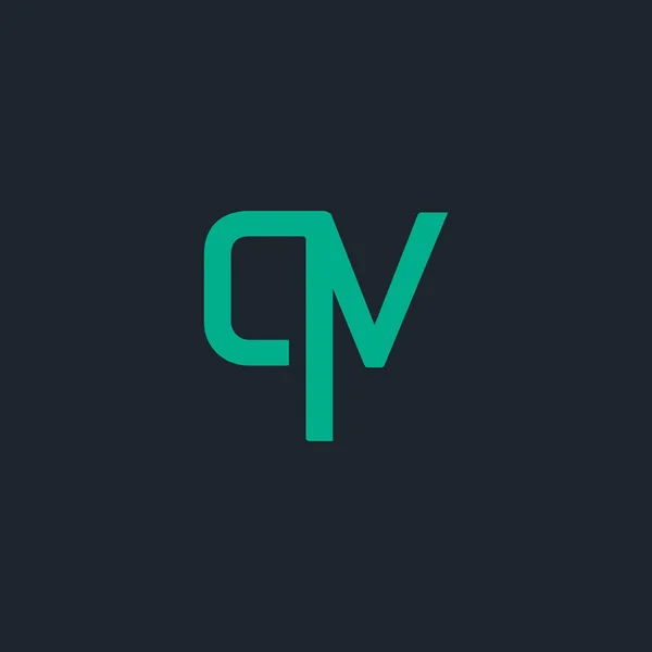 Verbonden logo met brieven Qv — Stockvector